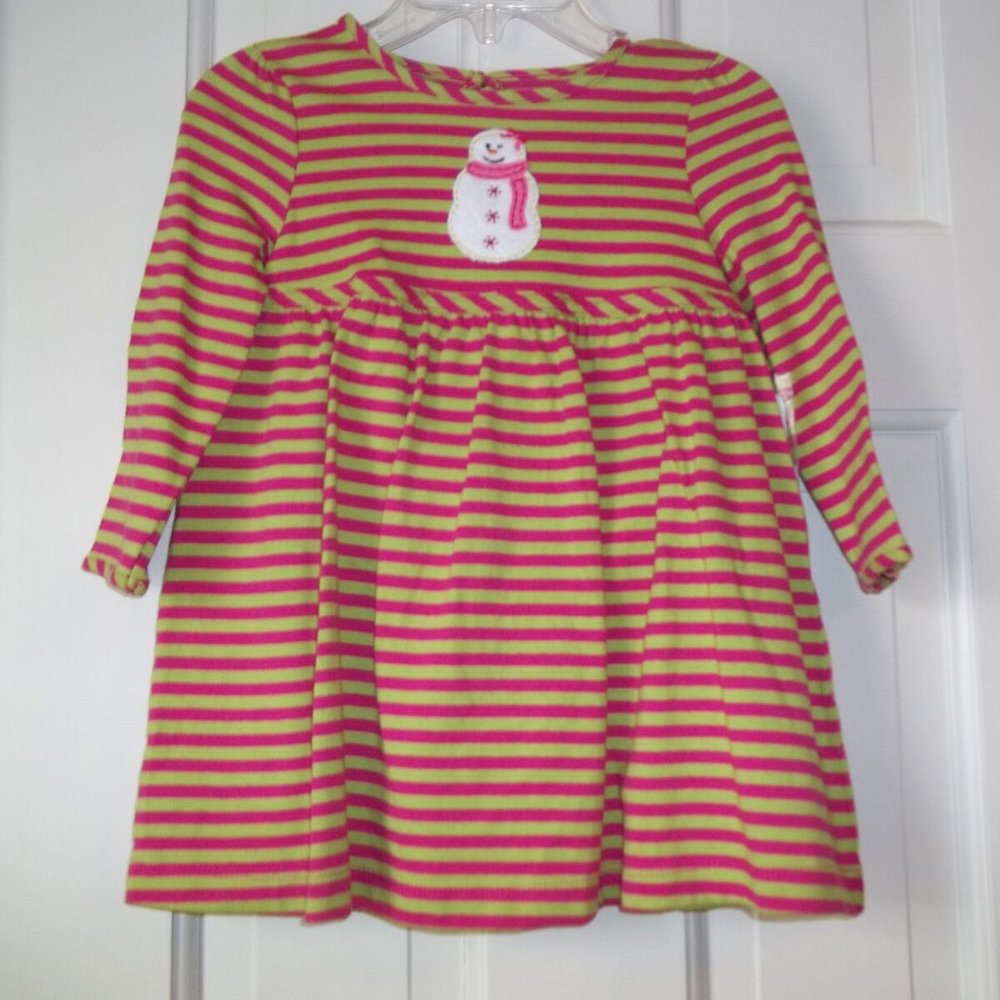 J KHAKI SNOWMAN  WINTER BABY CHILDS 12 MONTH DRESS & PANTIES